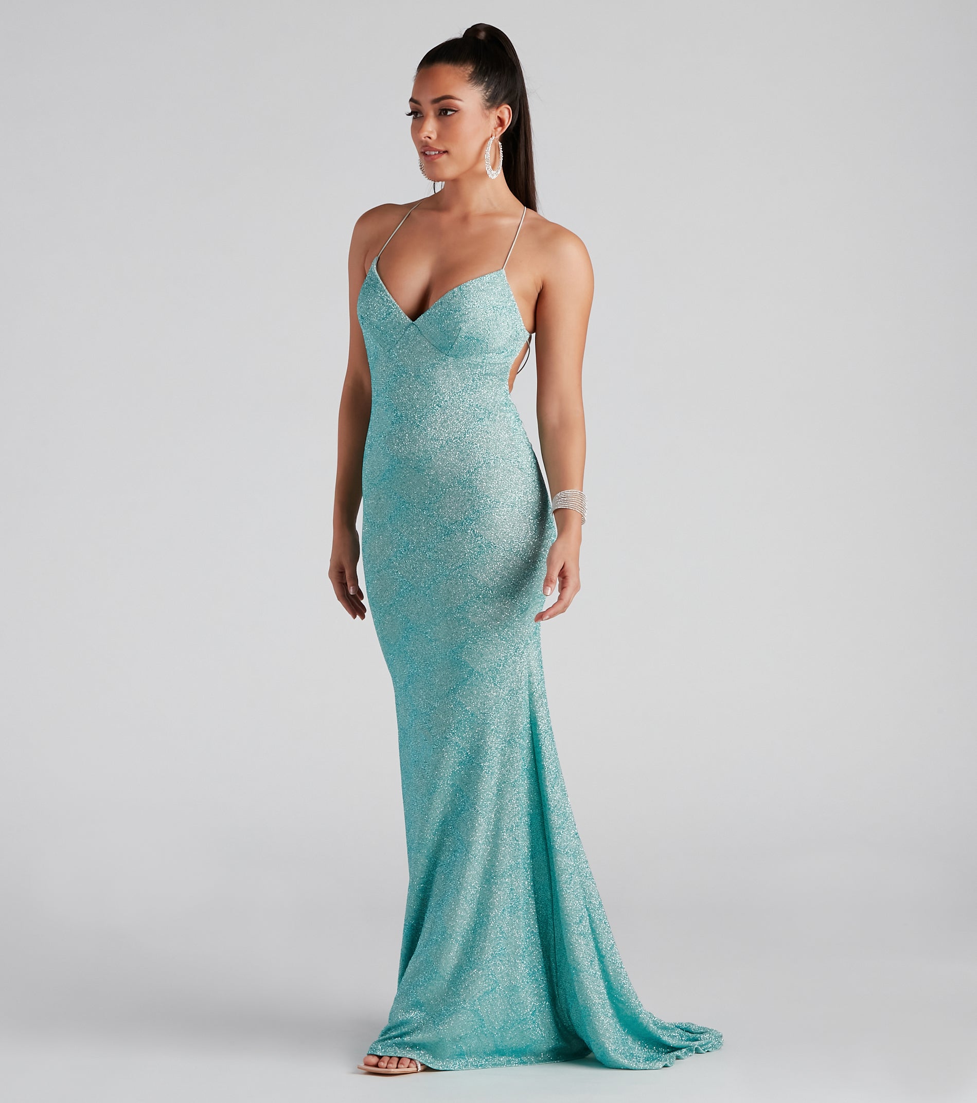 Andrea Formal Glitter Long Dress