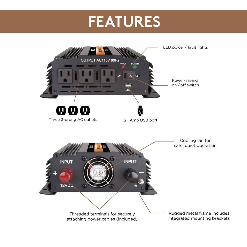 Duracell 1200-Watt High Power Inverter DRINV1200