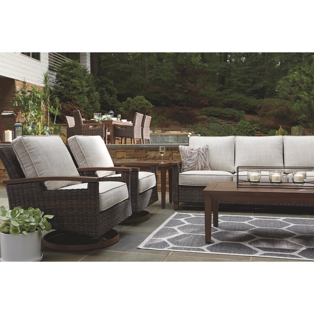 Paradise Trail Outdoor Medium Brown Swivel Lounge Chairs (Set of 2)   32.5\