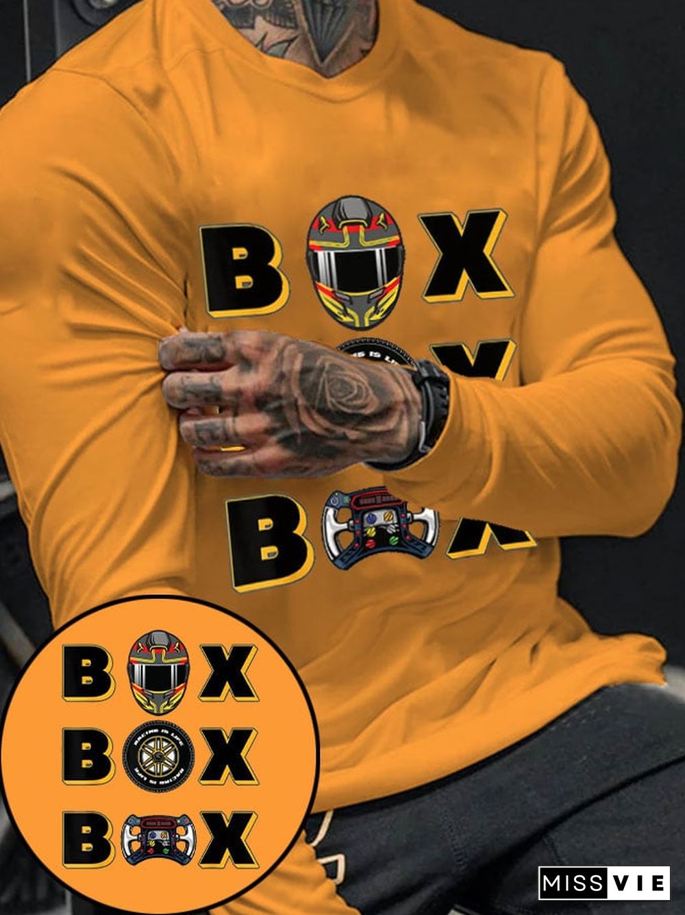 Men's Racing Box Long Sleeve T-Shirt