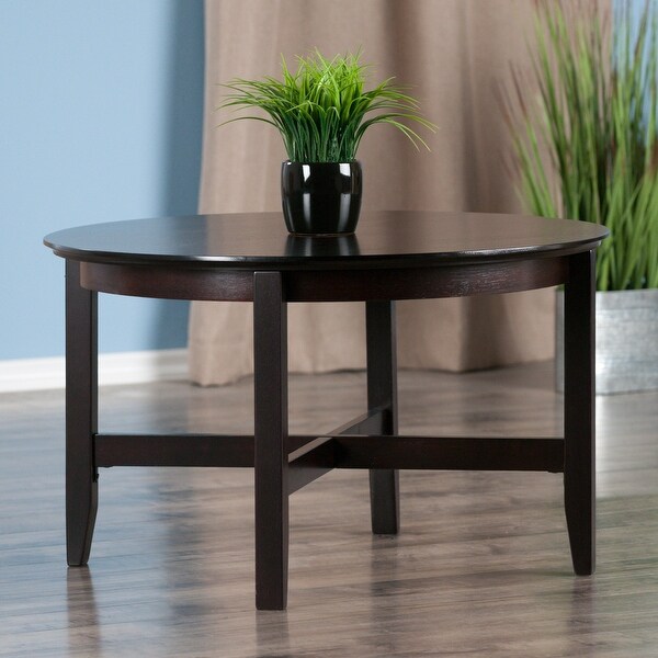 Skyline Decor Toby Round Coffee Table， Espresso