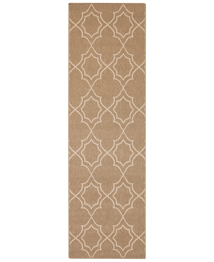 Surya Alfresco ALF-9587 Camel 2'3 x 11'9 Runner Area Rug Indoor Outdoor