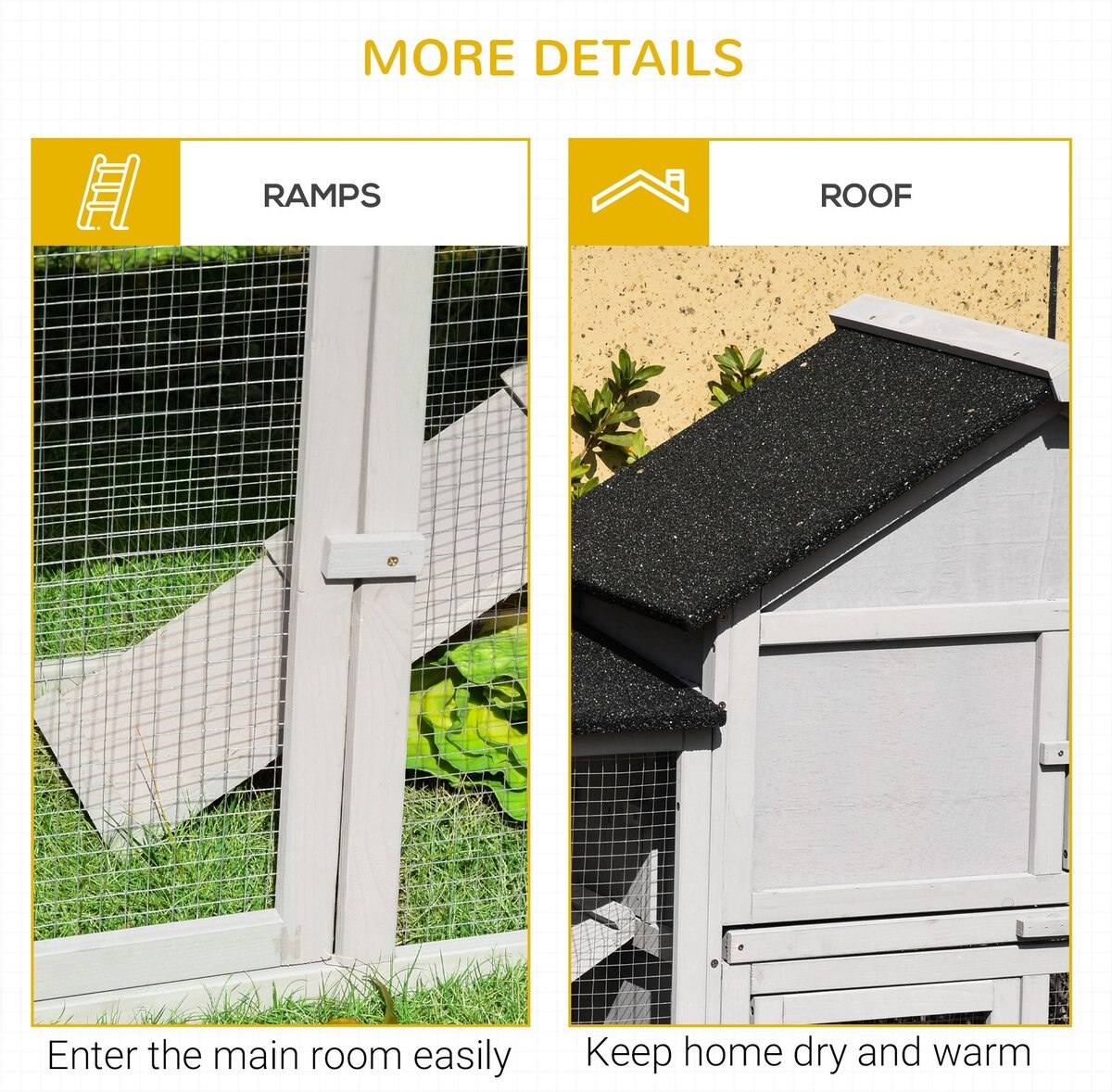 PawHut Run Area Rabbit Hutch