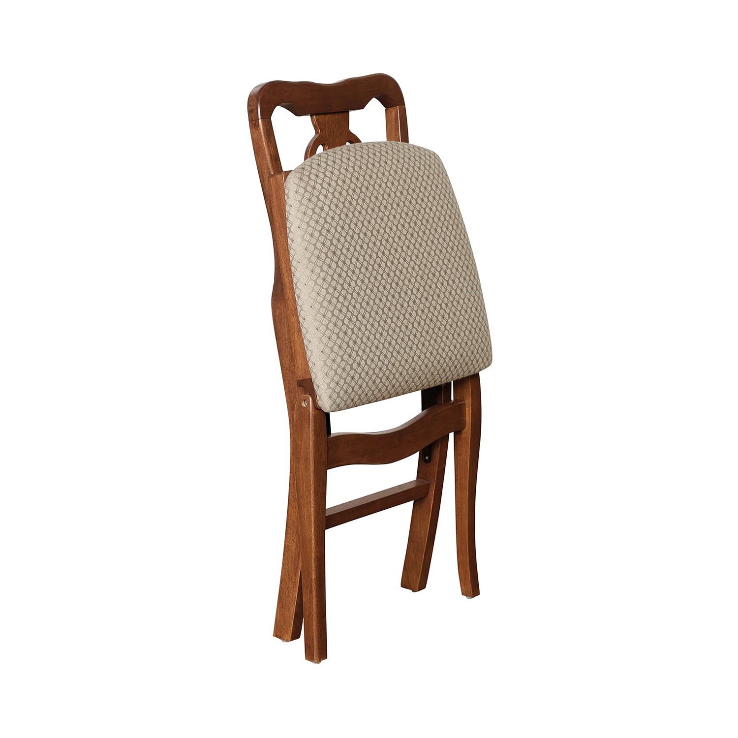 Chippendale hardwood folding chair in light cherry with Blush upholstery