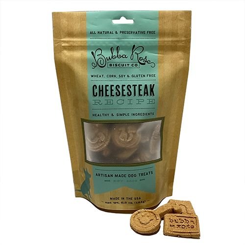 Bubba Rose Biscuit Co. Cheesesteak Dog Treats， 6.5-oz bag