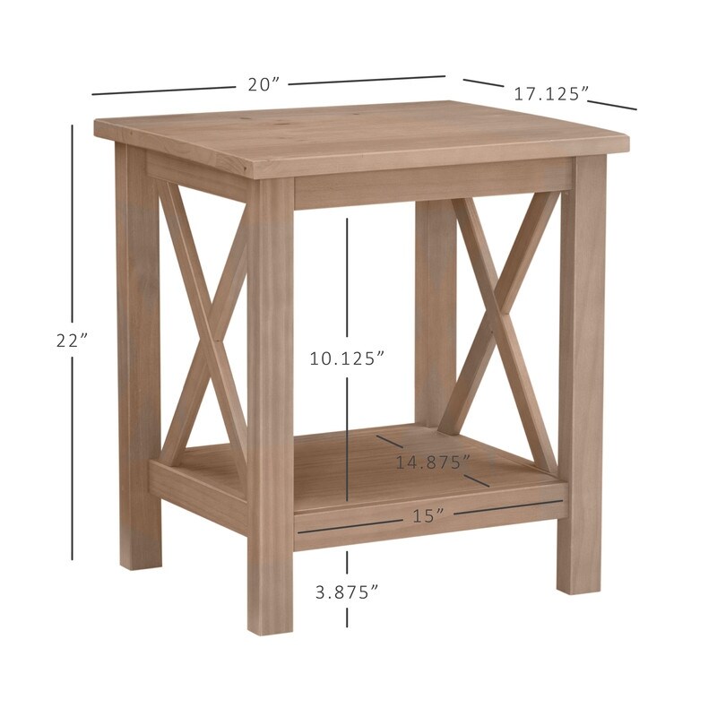 Ripplewood Farmhouse X Base Side End Table