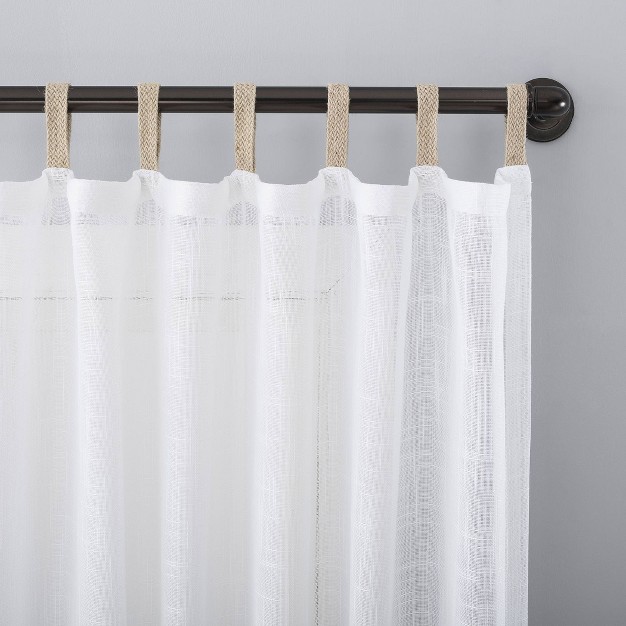 Ceri Linen Textured Jute Tabs Semi sheer Curtain Panel No 918