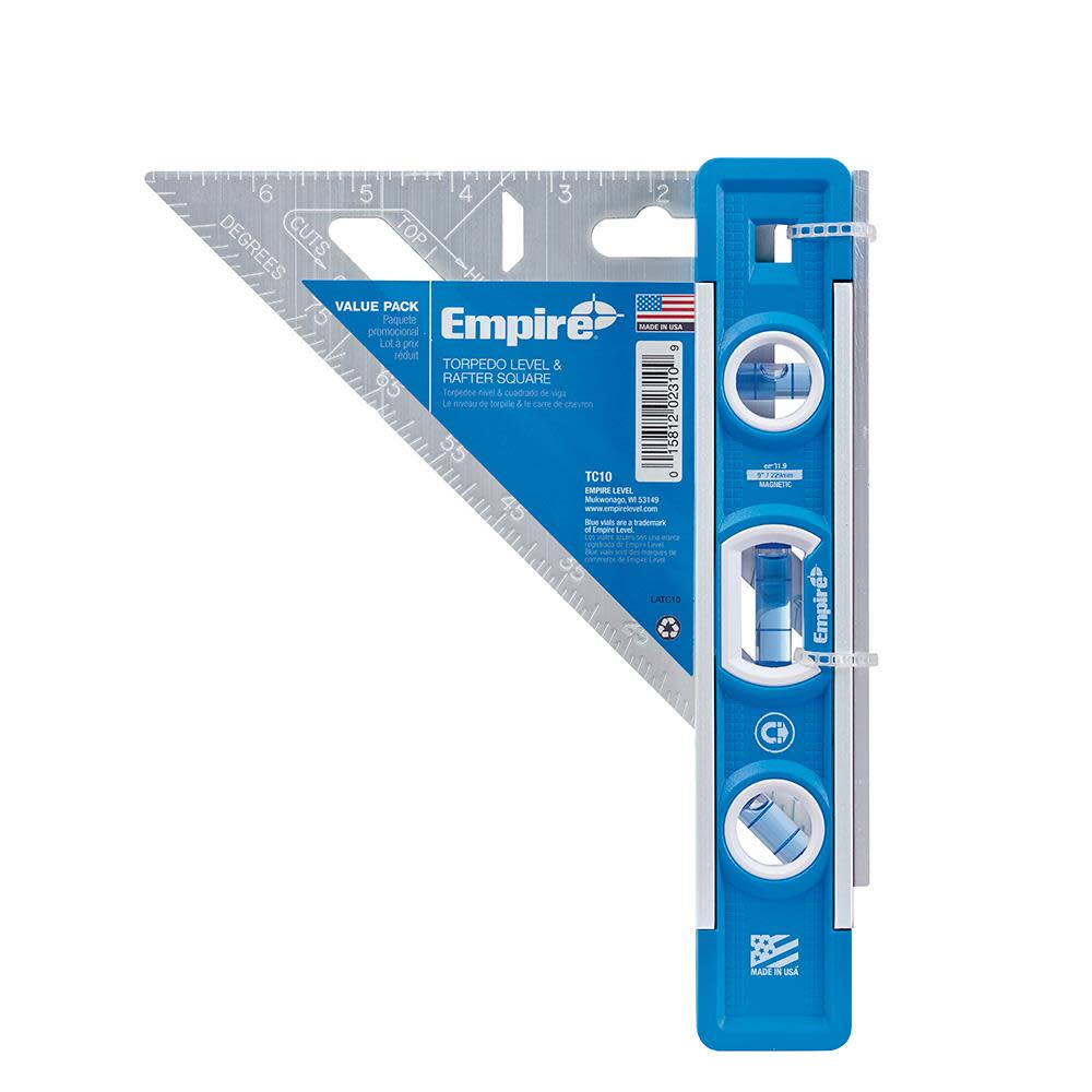 9 in. Torpedo Level/7 in. Rafter Square Combo ;