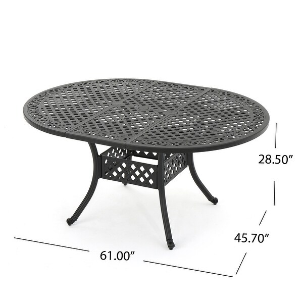 Outdoor Expandable Aluminum Dining Table，Hammered Bronze Finish