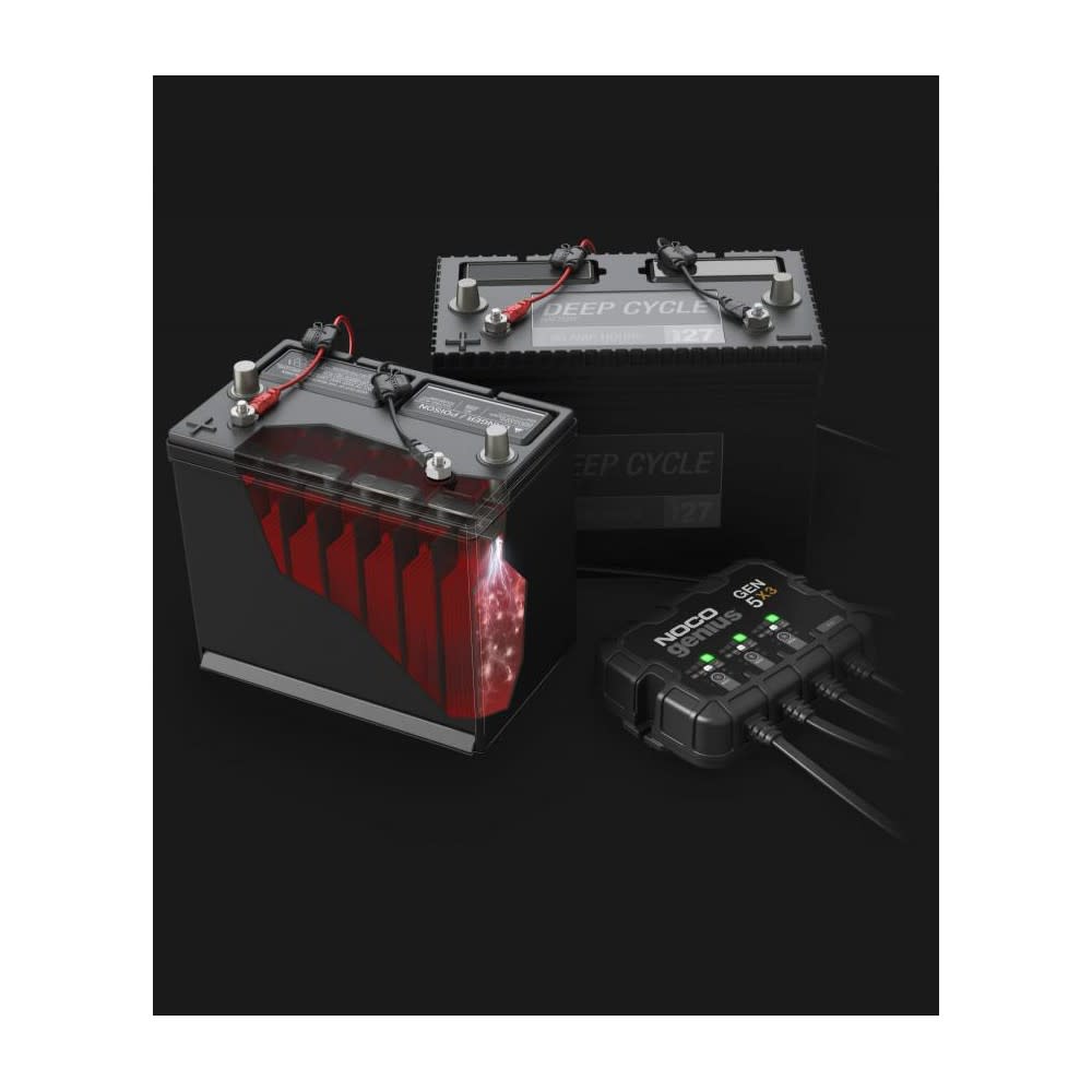 Noco Battery Charger 12V 15A Fully Automatic 3 Bank On Board ;