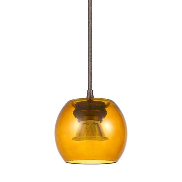 X 4 5 quot X 10 quot Led Dimmable Mini Pendant With Smoked Glass Rust Cal Lighting