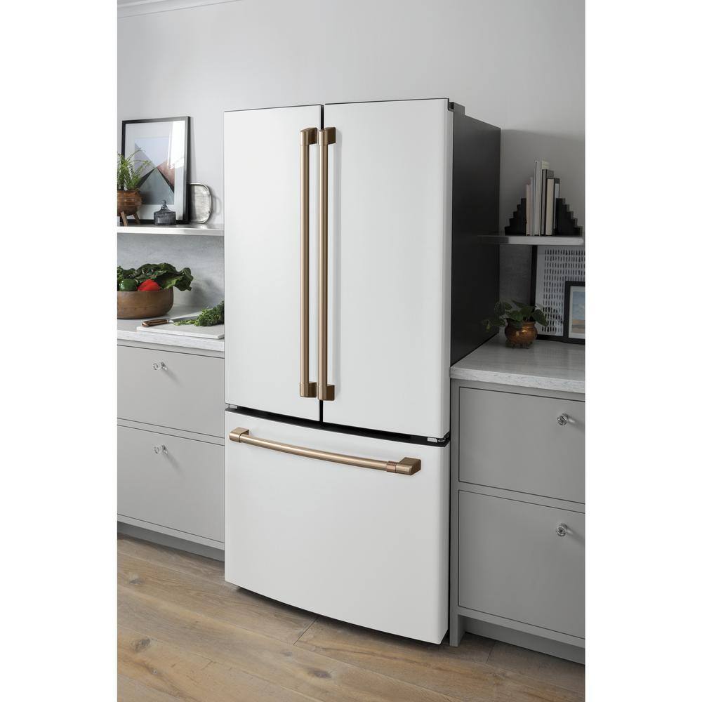 Cafe 18.6 cu. ft. French Door Refrigerator in Matte White Fingerprint Resistant Counter Depth and ENERGY STAR CWE19SP4NW2