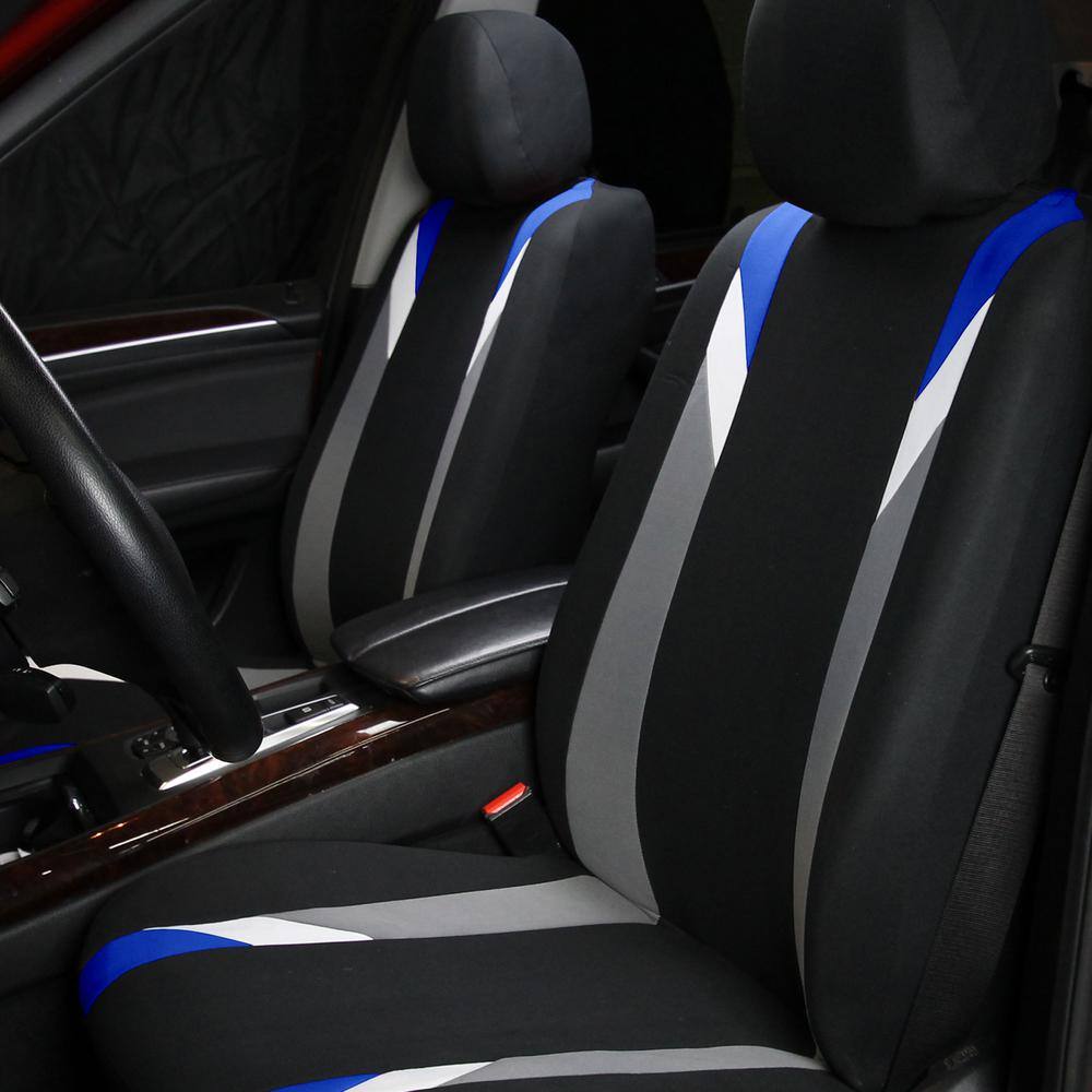 FH Group Premium Modernistic 47 in. x 23 in. x 1 in. Seat Covers - Front DMFB033102BLUE