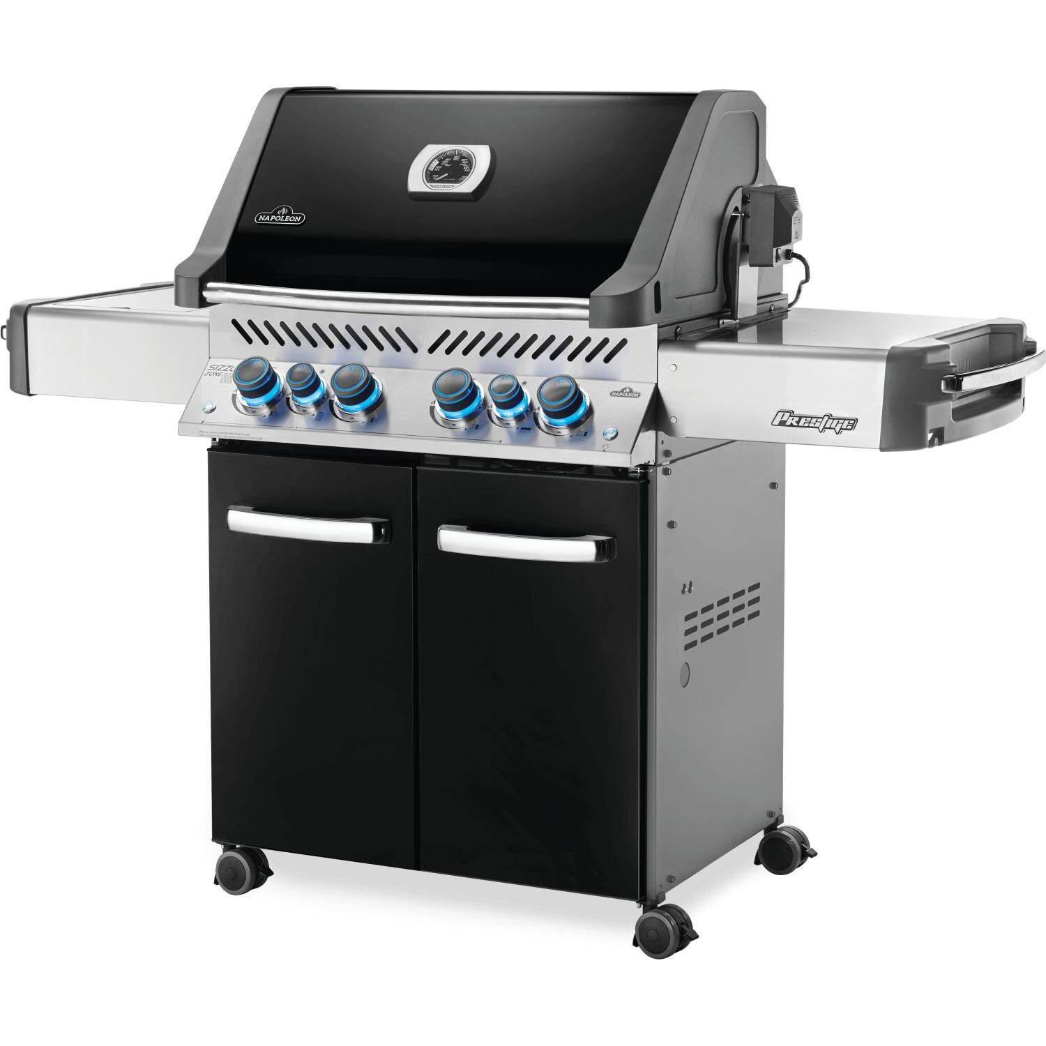 Napoleon Prestige 500 Propane Gas Grill with Infrared Rear Burner and Infrared Side Burner and Rotisserie Kit