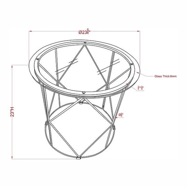 Furniture of America Eila Contemporary Round Glass 23-inch Side Table