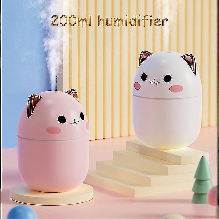 200ml Kawaii Air Humidifier Cute Kawaiil Aroma Diffuser With Night Light Cool Mist For Bedroom Home Car Purifier Humificador