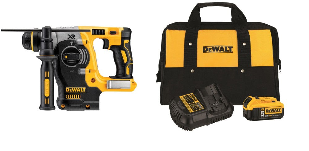 DEWALT 20V MAX SDS 3 Mode 1" Rotary Hammer & 5Ah Kit with Bag Bundle DCB205CK-DCH273B from DEWALT