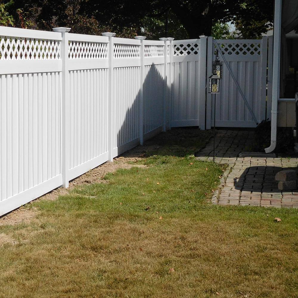 Weatherables Clearwater 6 ft. H x 8 ft. W White Vinyl Privacy Fence Panel Kit PWPR-PANELLAT-6X8