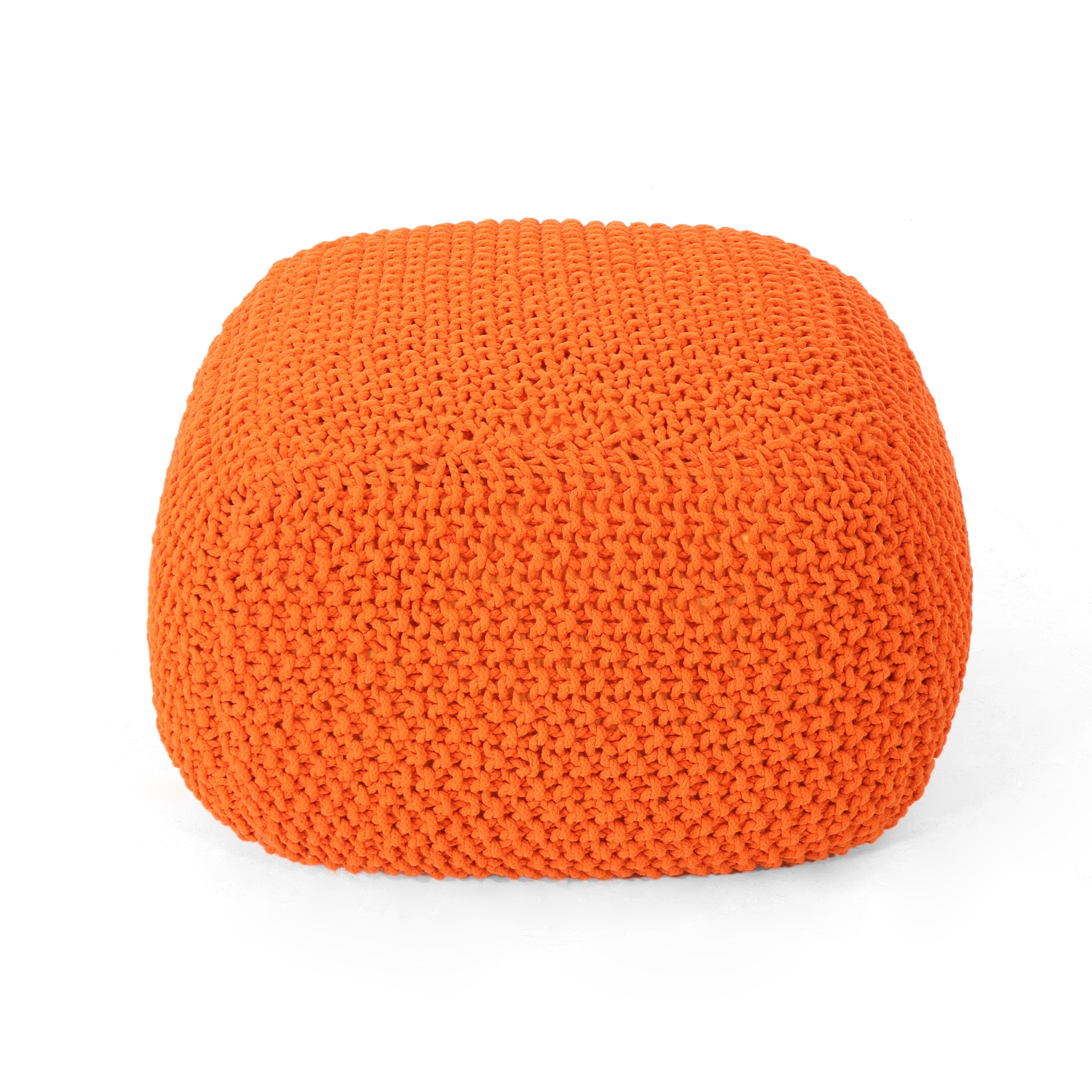 Lucy Knitted Cotton Square Pouf