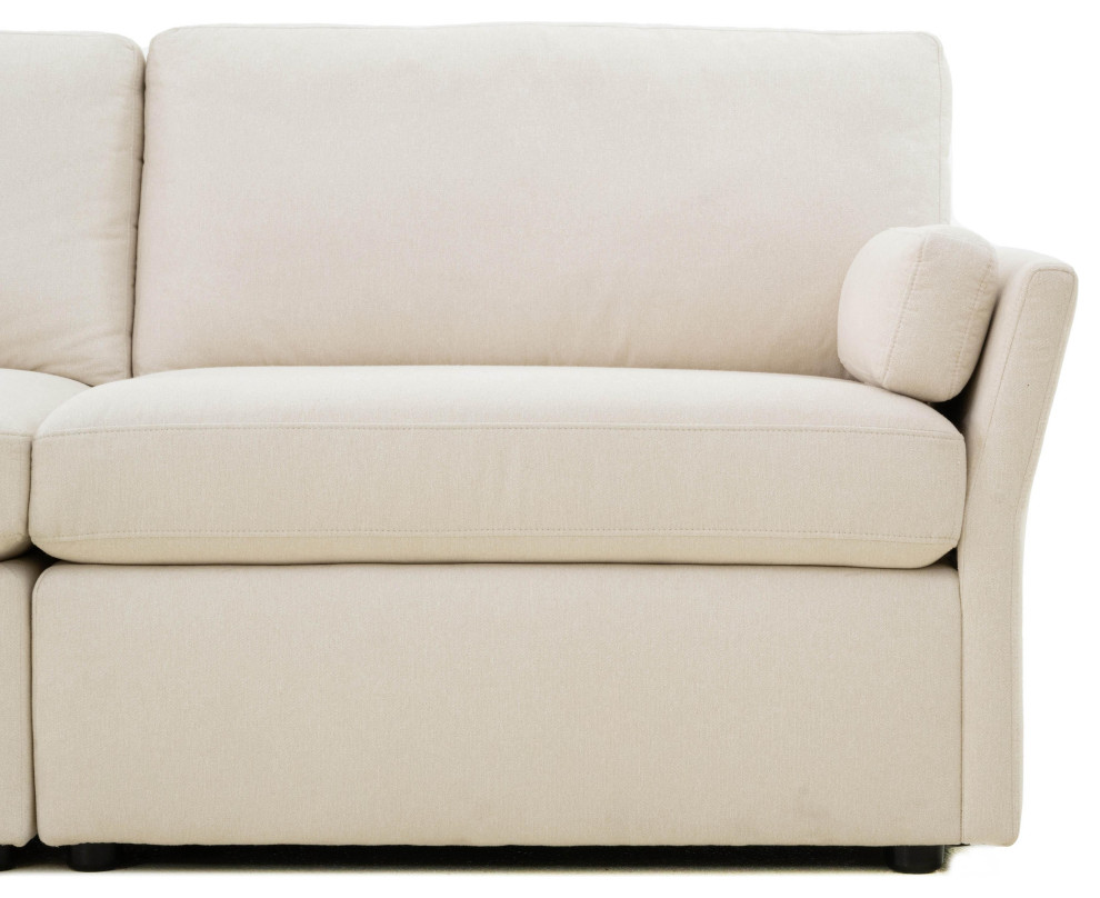 Catarina Cream Chaise Sectional   Cream   Modern   Indoor Chaise Lounge Chairs   by First of a Kind USA Inc  Houzz