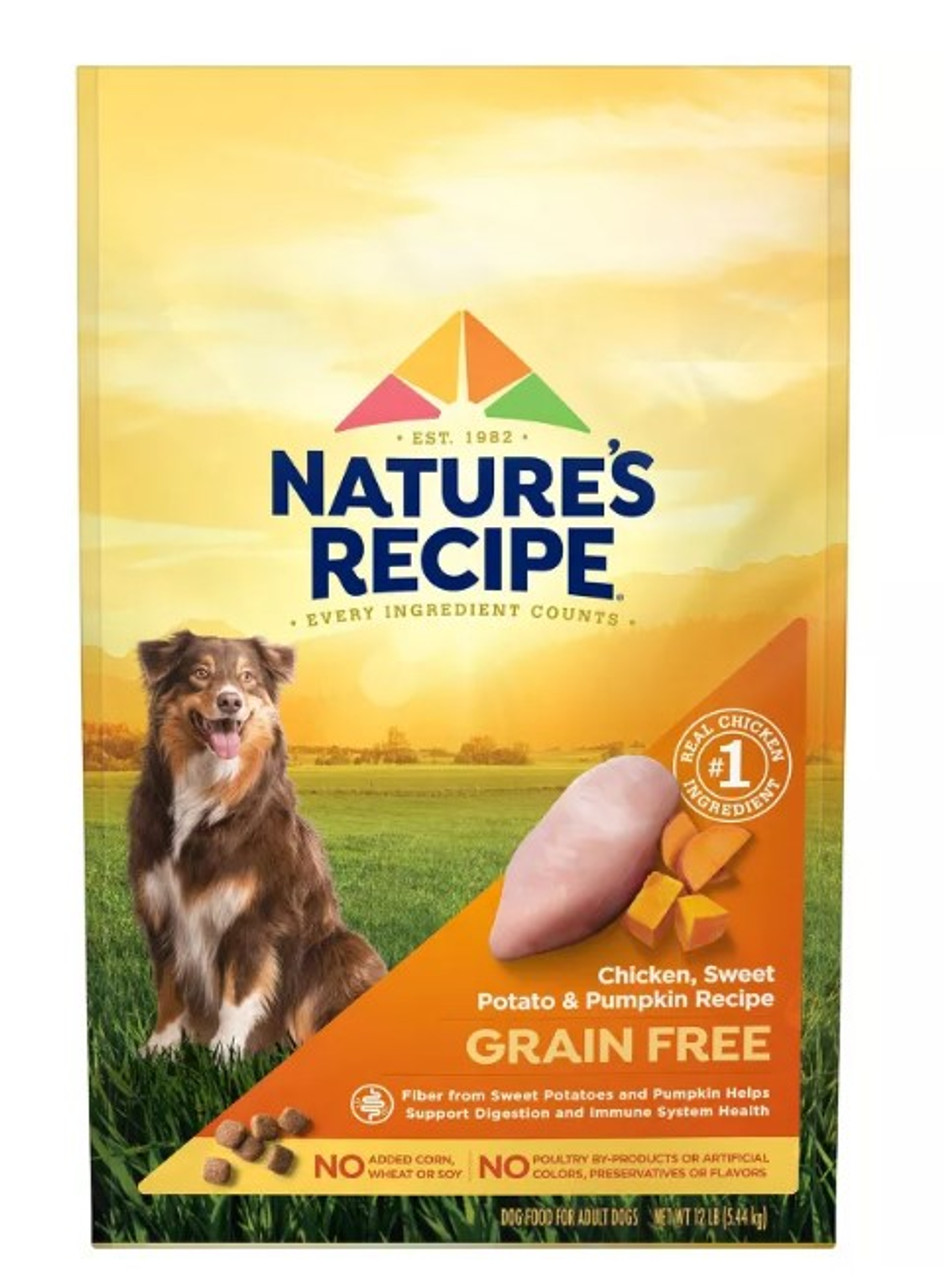 Nature's Recipe Grain-Free Chicken， Sweet Potato and Pumpkin Recipe Dry Dog Food