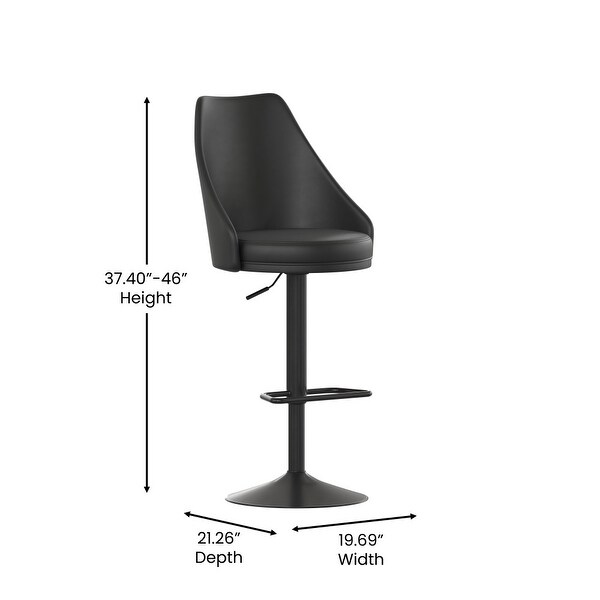 Modern Barrel Seat Adjustable Height Barstool with Steel Frame