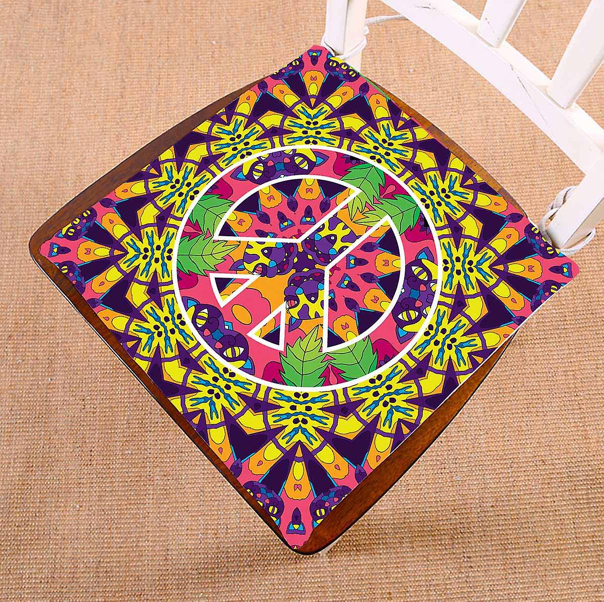 Jungle Cats Peace Symbol Chair Pads Chair Mat Seat Cushion Chair Cushion Floor Cushion 45x45 Cm