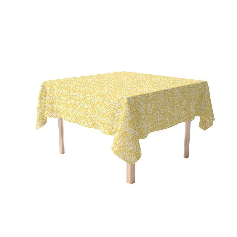 Square Tablecloth， 100% Polyester， 70x70， Yellow Keyhole Damask