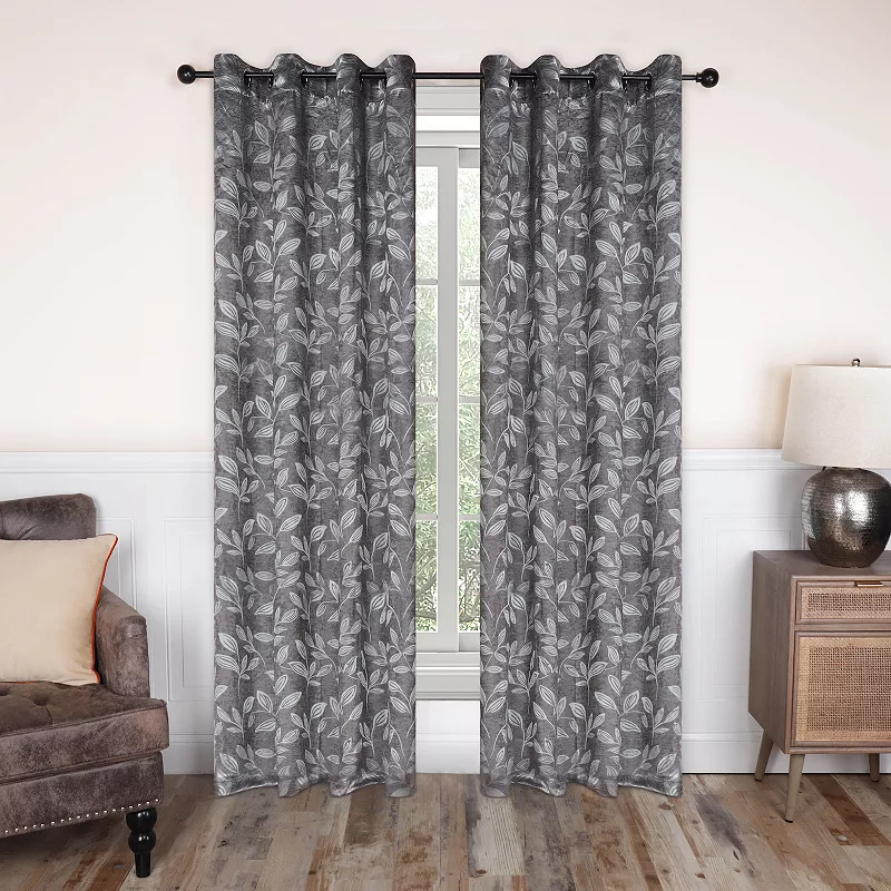 Superior Leaves Insulated Thermal 2-Pack Blackout Grommet Window Curtain Panels