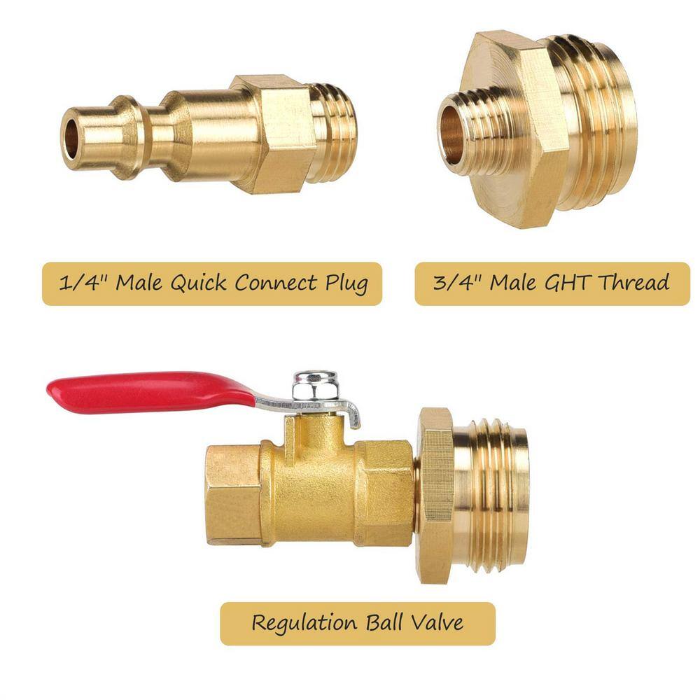 Dyiom 14 in. Male Quick Plug and 34 in. Female Garden Hose Threading (Male) B08KS4M229