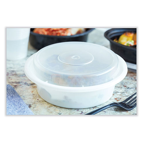 Pactiv Newspring VERSAtainer Microwavable Containers | Round， 32 oz， 7 x 7 x 2.75， White