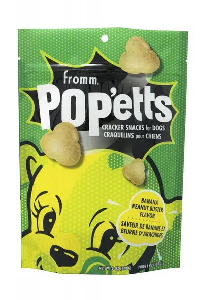 Fromm Pop'etts Banana Peanut Buster Flavor Cracker Snacks For Dogs;