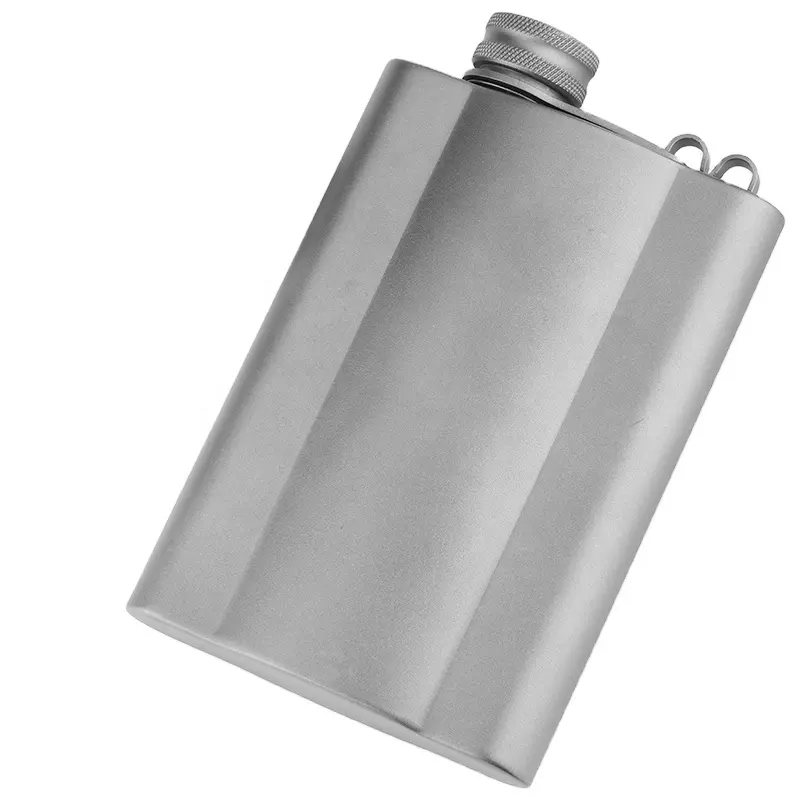 260ml Portable Food Grade Titanium Hip Flask Whiskey Flagon Water Coffee Tea Bottle for Outdoor Camping Hiking Gear Tools