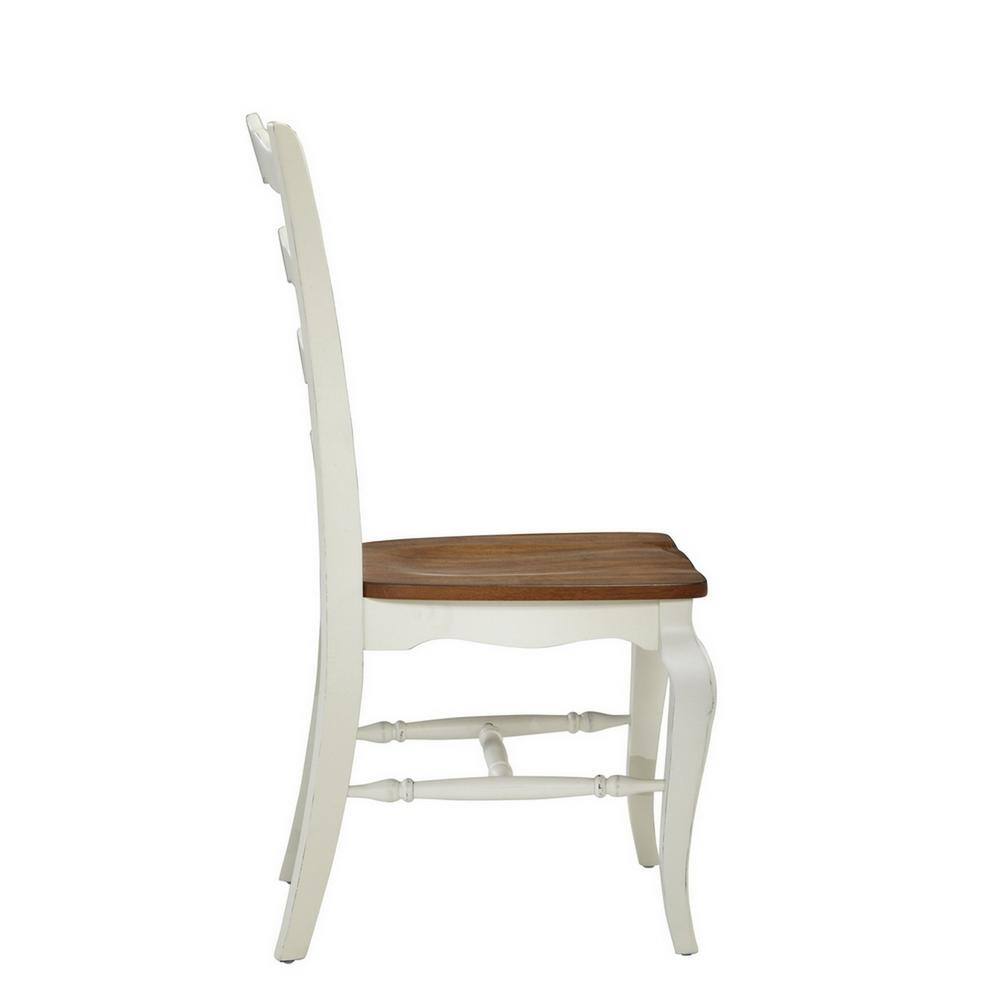 HOMESTYLES French Countryside Rubbed White Oak Dining Chair (Set of 2) 5518-802