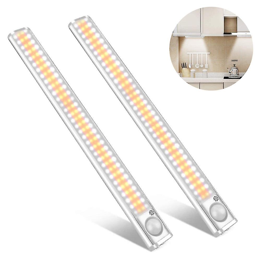 2er-pack 160 Led Cabinet Lights Movement Detectors Untersching Lighting Wireless Interior Lighting Battery-operated Light Bar Dimmable Rechargeable Li