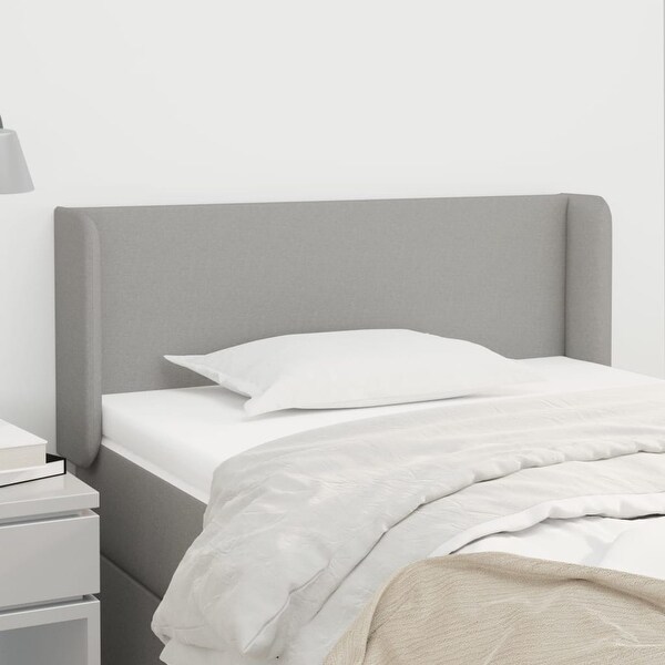 vidaXL Headboard with Ears Dark/Light Gray Fabric - - 37455505