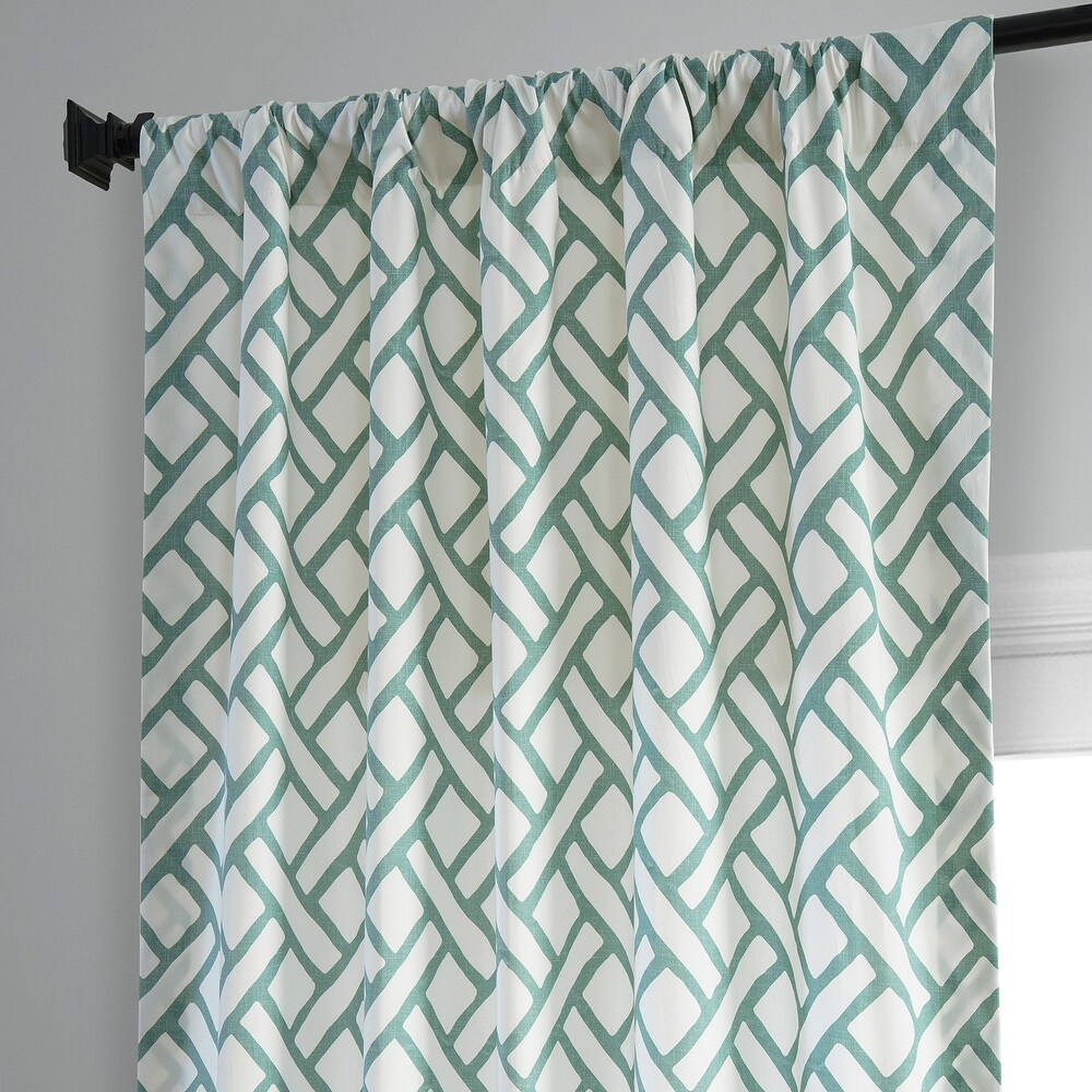 Exclusive Fabrics Garden Path Printed Cotton Curtain (1 Panel)