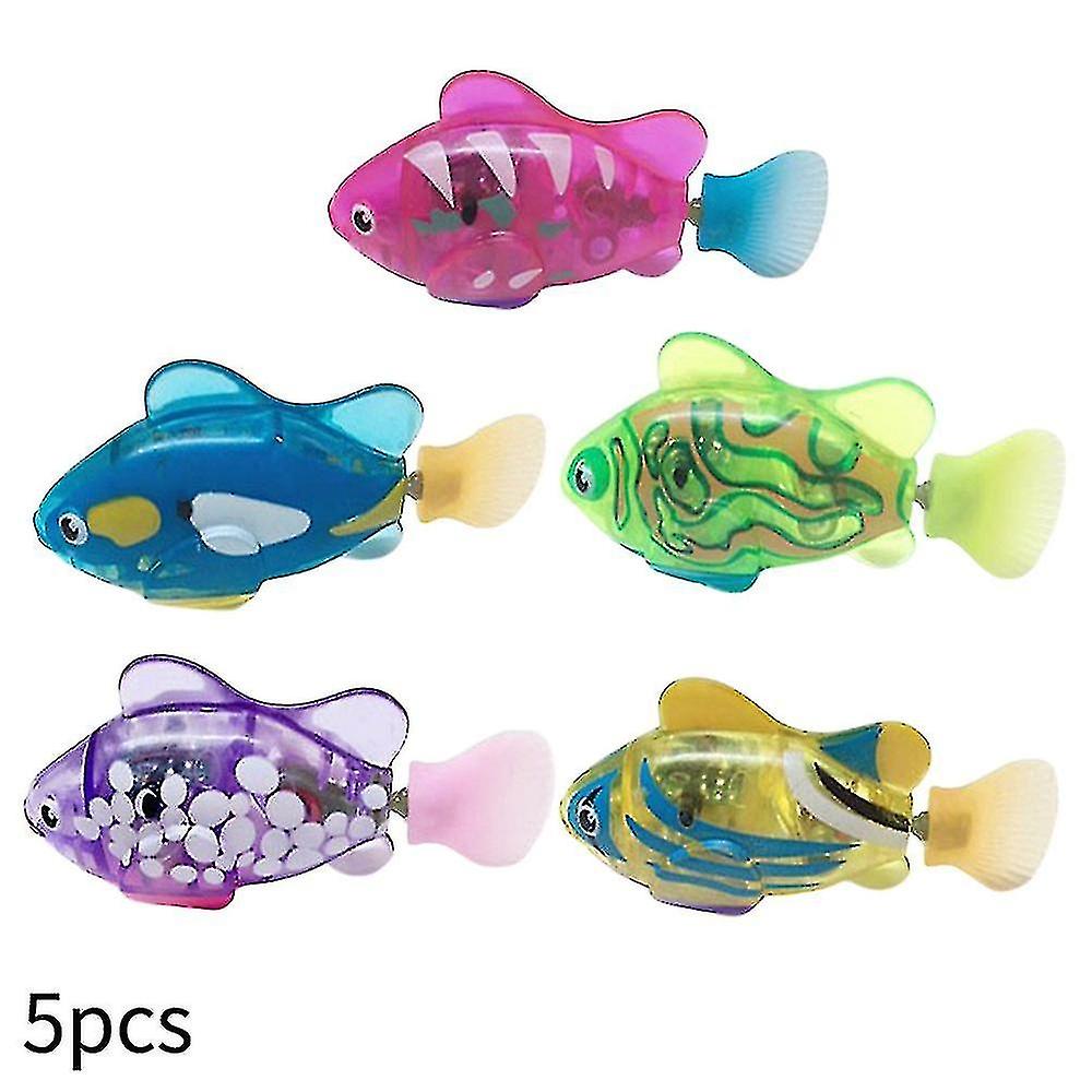 5pcs Baby Fish Light Up Bathtub Toy Led Light Shower Bathtime For Kids Infants Electronic Fish Toys