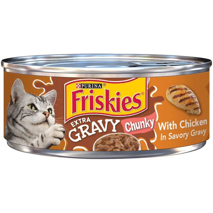 Friskies Extra Gravy Chunky with Chicken in Savory Gravy Canned Cat Fo