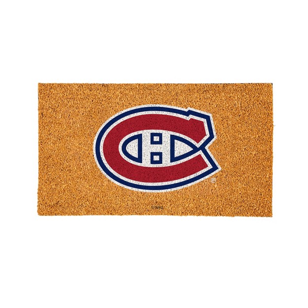 Evergreennhlmontreal Canadiens Logo Natural Coir 28 X 16 Inches Indoor Outdoor Doormat