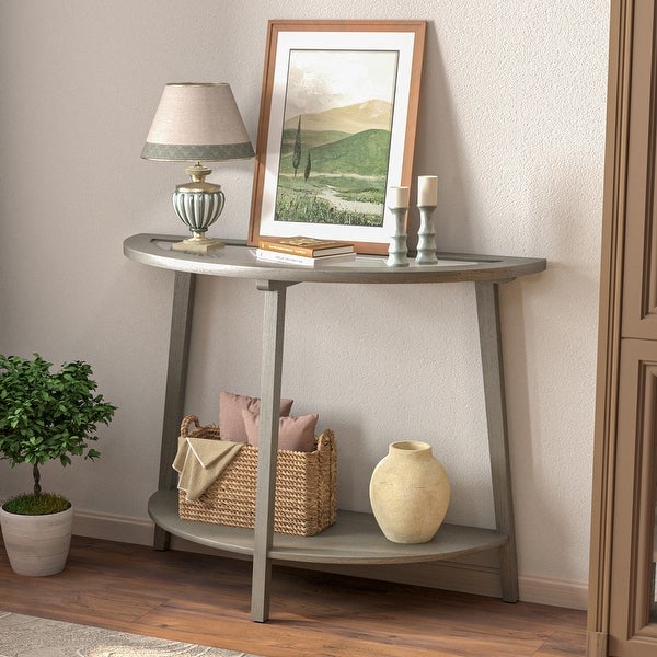 COSIEST Silver Console Sofa Table with Glass Top