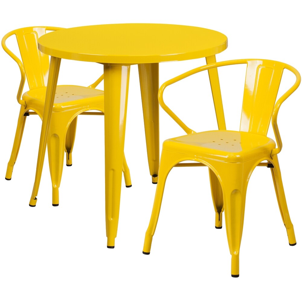 30' inch Round Metal Indoor Outdoor Table Set