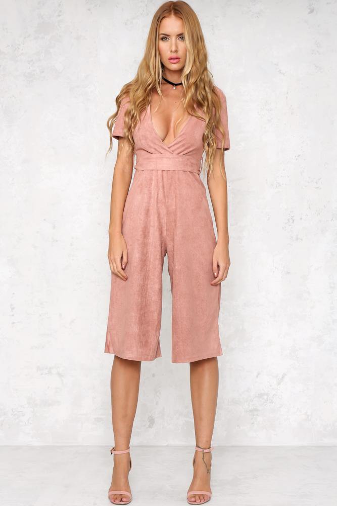 Noon Sun Jumpsuit Dark Blush