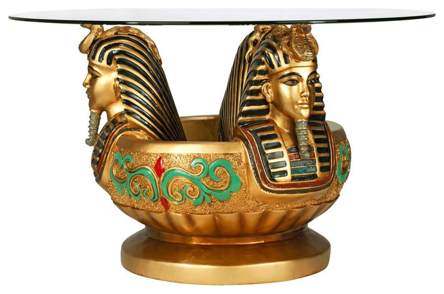 Design Toscano Three Heads Of Tutankhamen Table   Traditional   Coffee Tables   by Kolibri Decor  Houzz