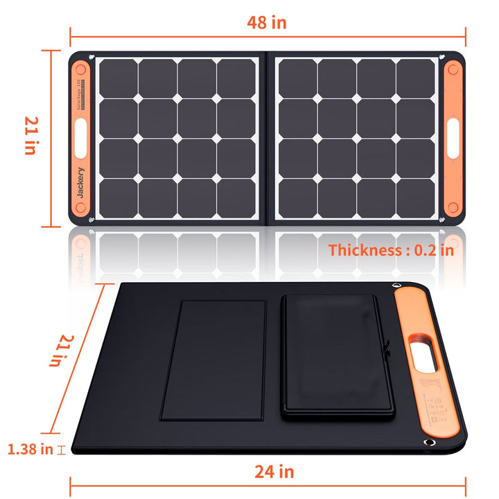 Jackery SolarSaga 100W Solar Panel - Best Paired With Explorer 290/550/880/1000/1500 Power Station, Foldable US Solar Cell Solar Charger with USB Outputs for Phones