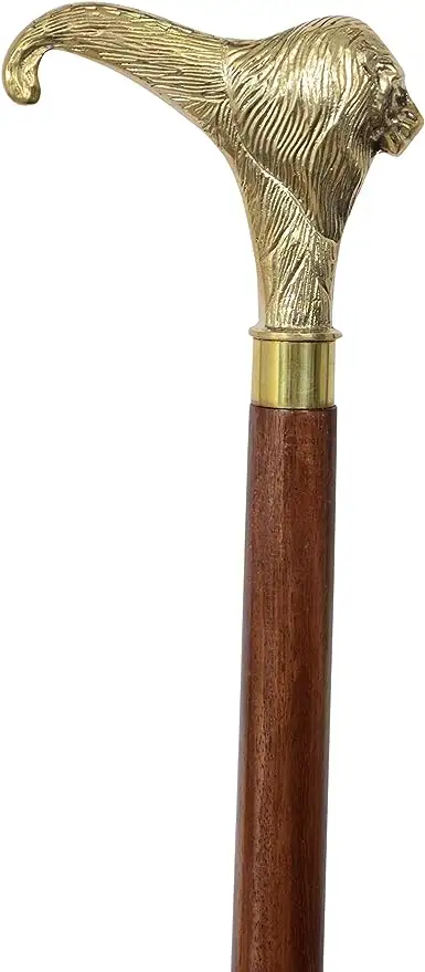 36'' Nautical Solid Brass   Wooden Lion Head Handle Walking Stick Affordable Gift Item For  Senior Strong   Durable Wooden Cane