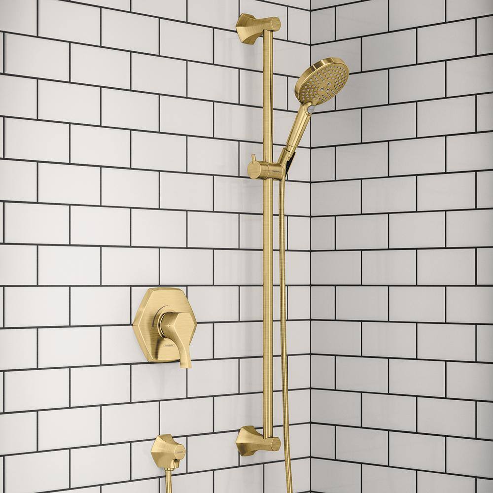 Hansgrohe Locarno Wall Bar Shower Kits in Brushed Gold Optic 04832250