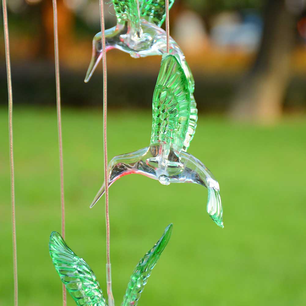 Yescom Solar LED Wind Chime Color Changing Decor Light Hummingbird