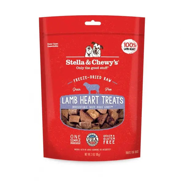 Stella and Chewy Freeze-Dried Raw Lamb Heart Dog Treats;