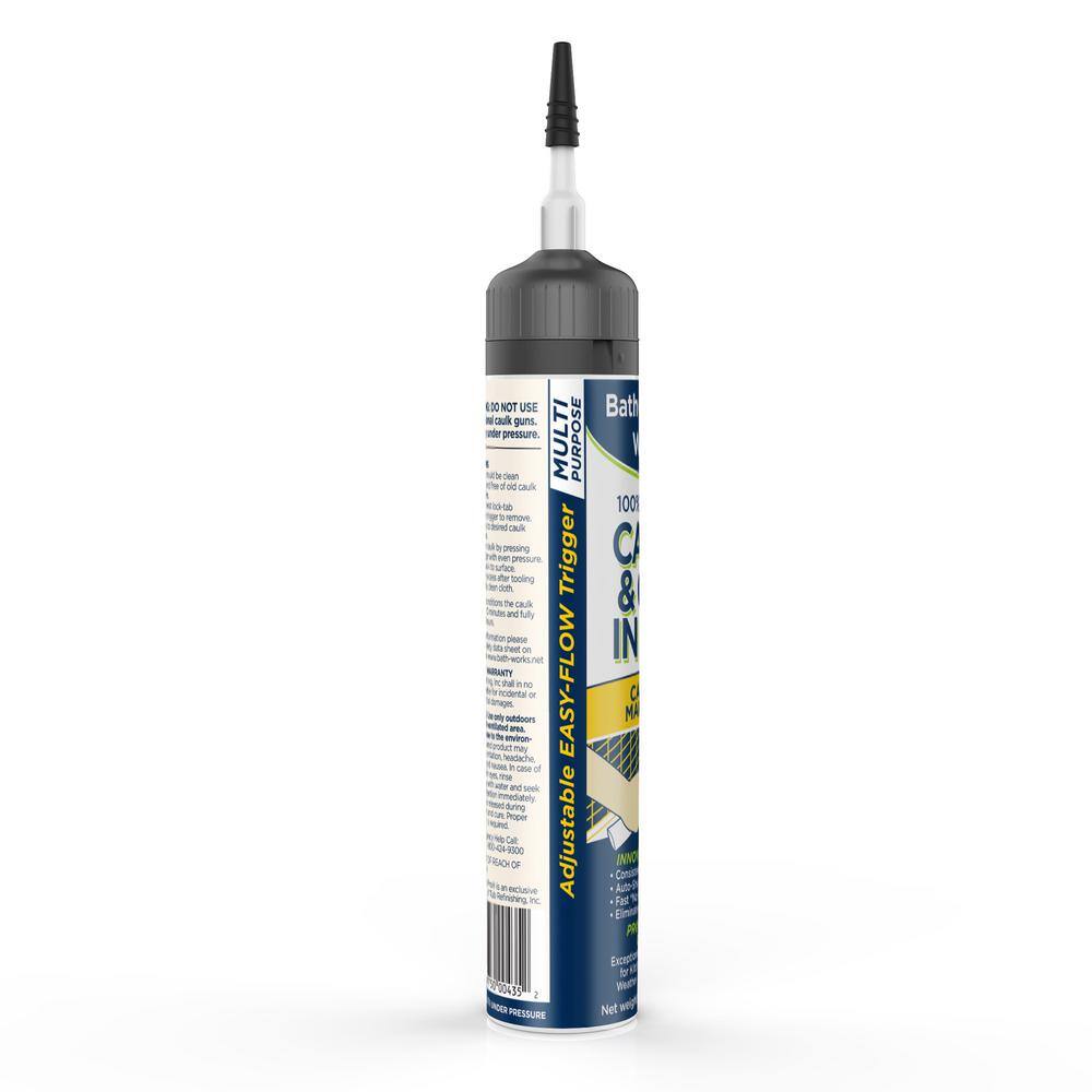 BATHWORKS 6.5 oz. Caulk and Gun In-1 White Silicone Sealant CNG-01